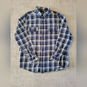Mens Faded Glory Flannel Shirt, Grey, Large, 100% cotton